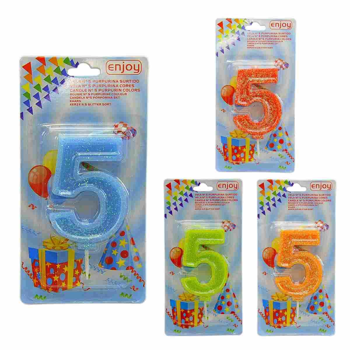Candelina Compleanno N.5 Porporina 4 Colori |M2 Store