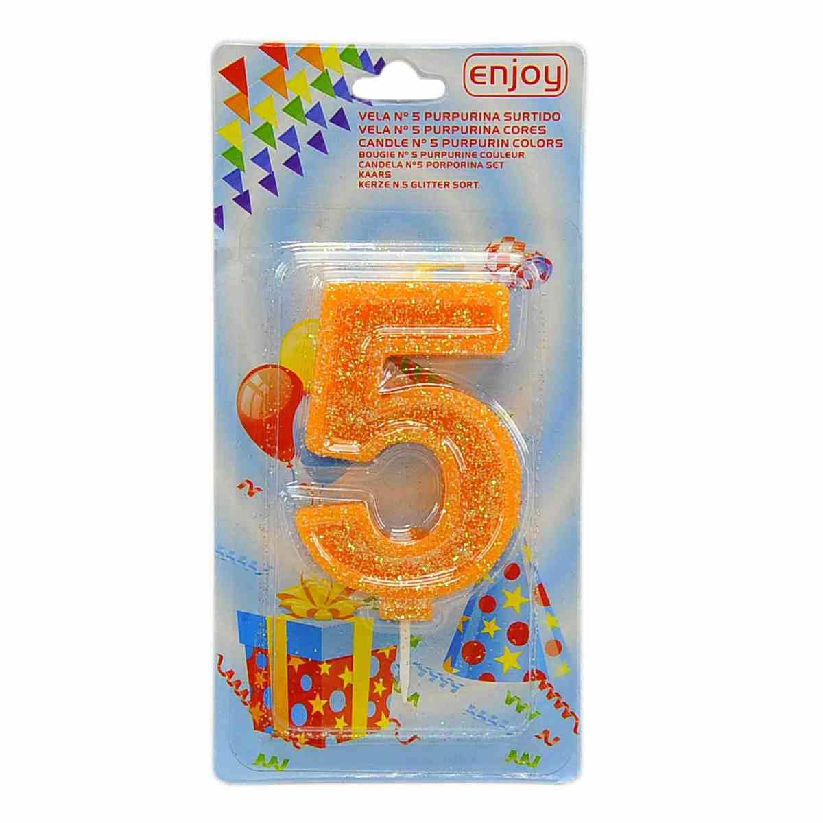 Candelina Compleanno N.5 Porporina 4 Colori |M2 Store