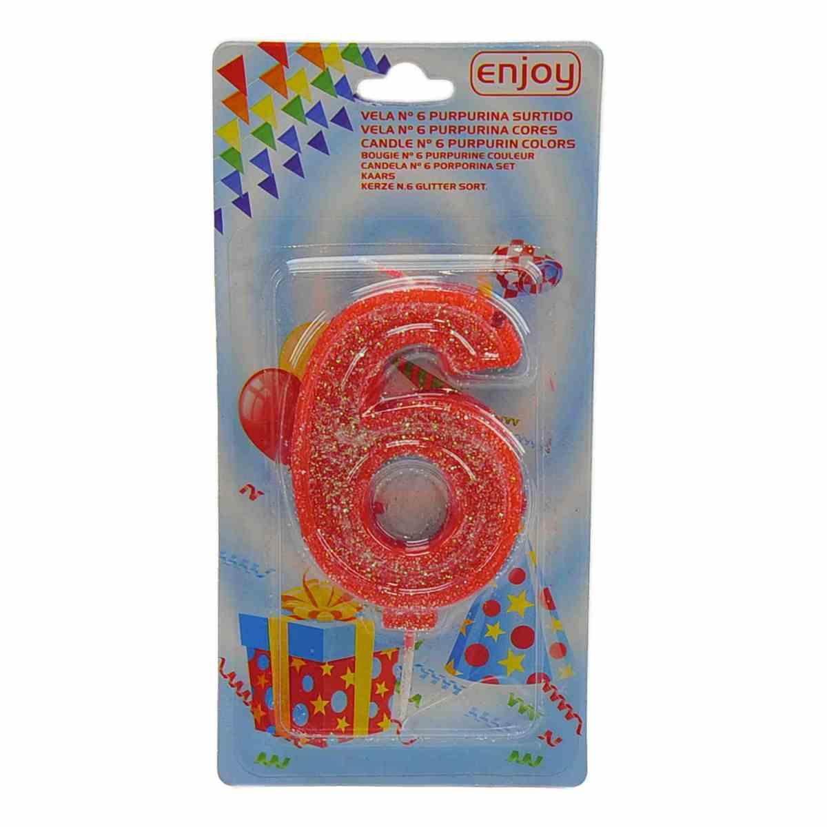 Candelina Compleanno N.6 Porporina 4 Colori |M2 Store