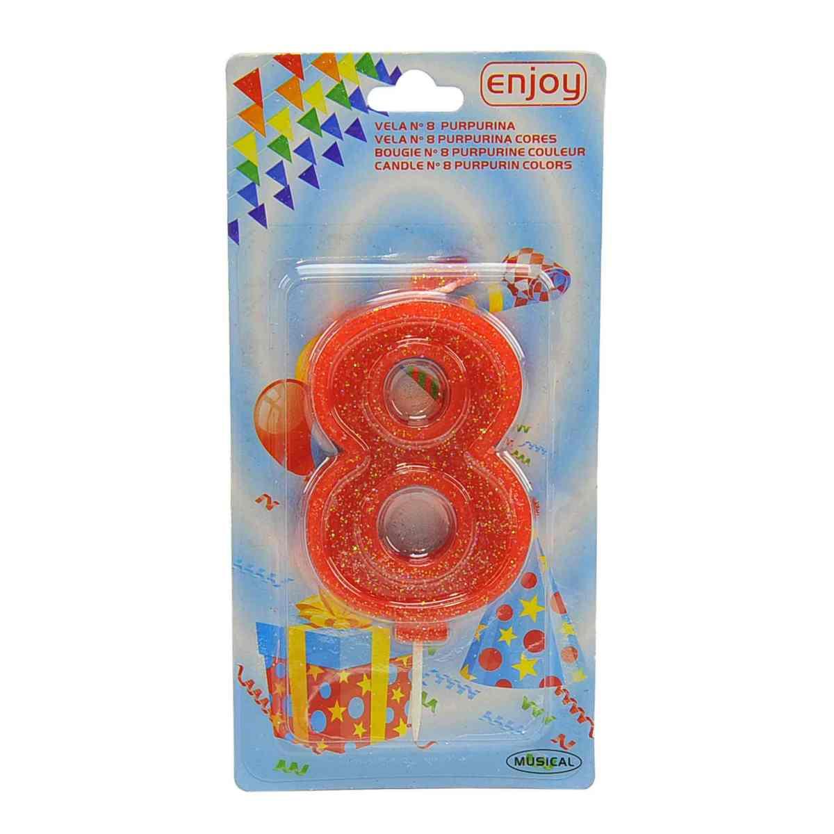 Candelina Compleanno N.8 Porporina 4 Colori |M2 Store