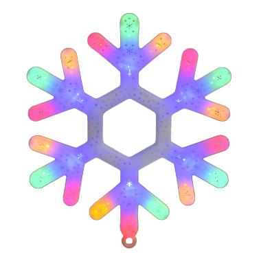 Fiocco di Neve PVC 24 Led Multicolor Batteria cm.30
