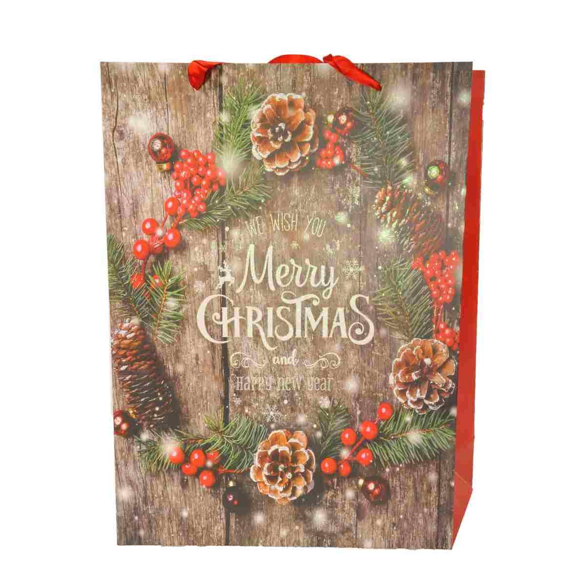 Busta Regalo Natale Merry Christmas 42x30x12
