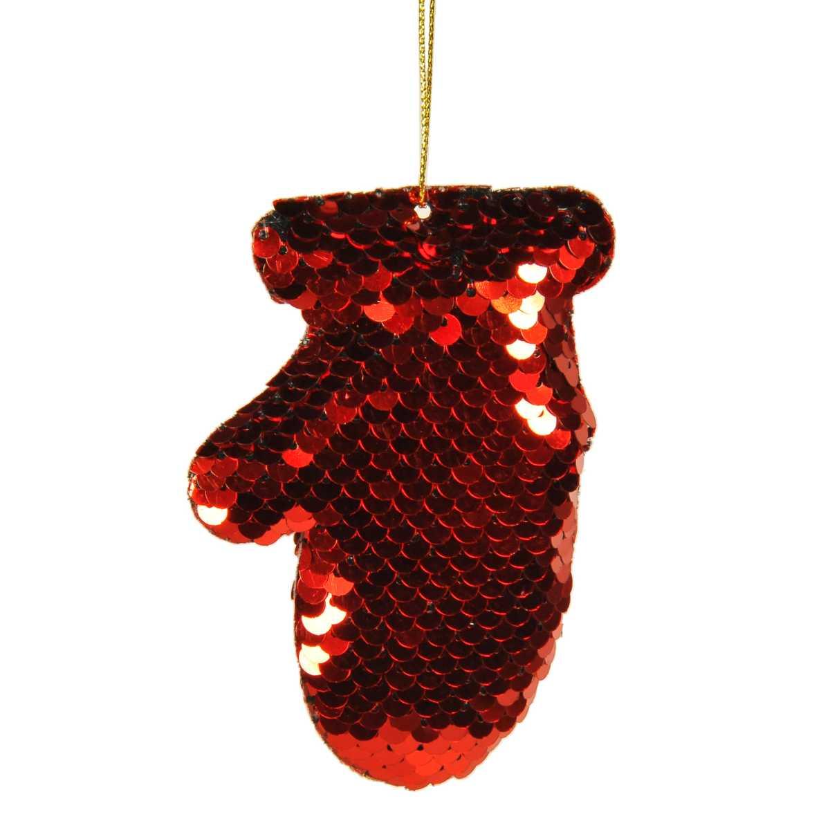 Decorazione Natalizia Guanto Rosso con Paillettes cm.10 |M2 Store