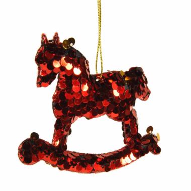 Cavallo Dondolo Rosso con Paillettes cm.9