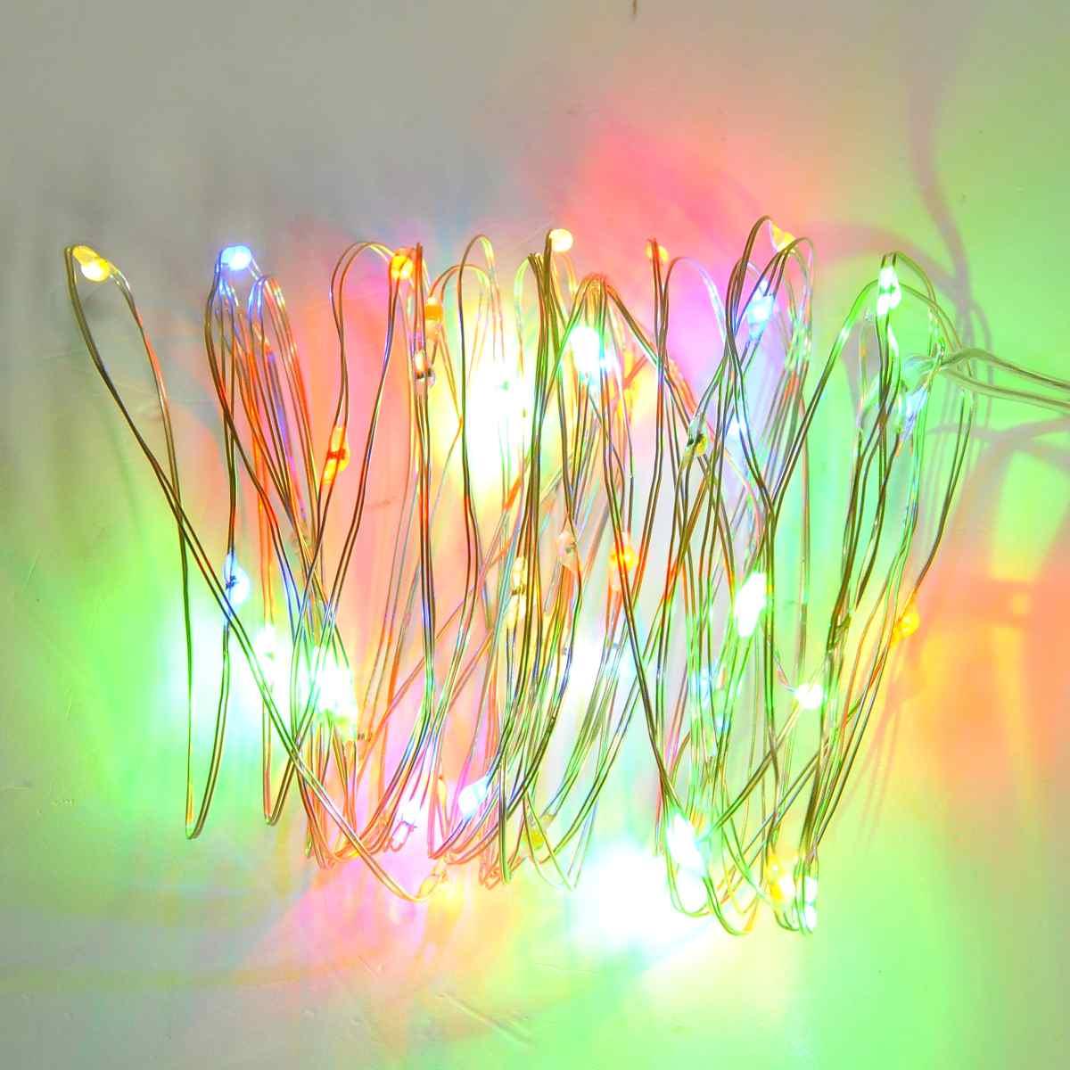 Luci di Natale Batteria Micro Led 50 Multicolor Flash