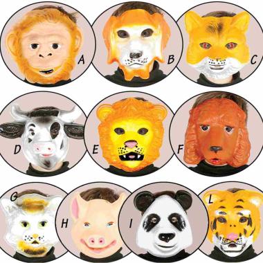 Maschera Animali PVC Multicolor 10 Modelli