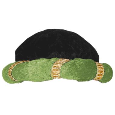 Cappello Arabo Turbante Tessuto Nero e Verde