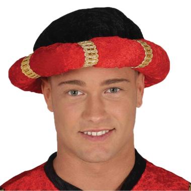 Cappello Arabo Turbante Tessuto Nero e Rosso