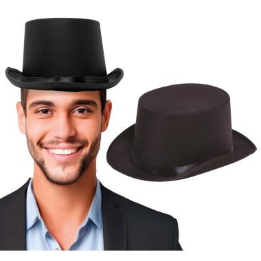 Cappello cilindro nero feltro