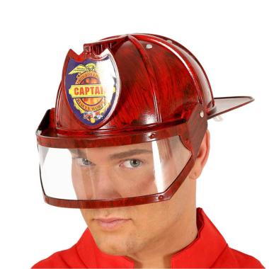 Cappello Vigile del Fuoco Capo PVC Rosso