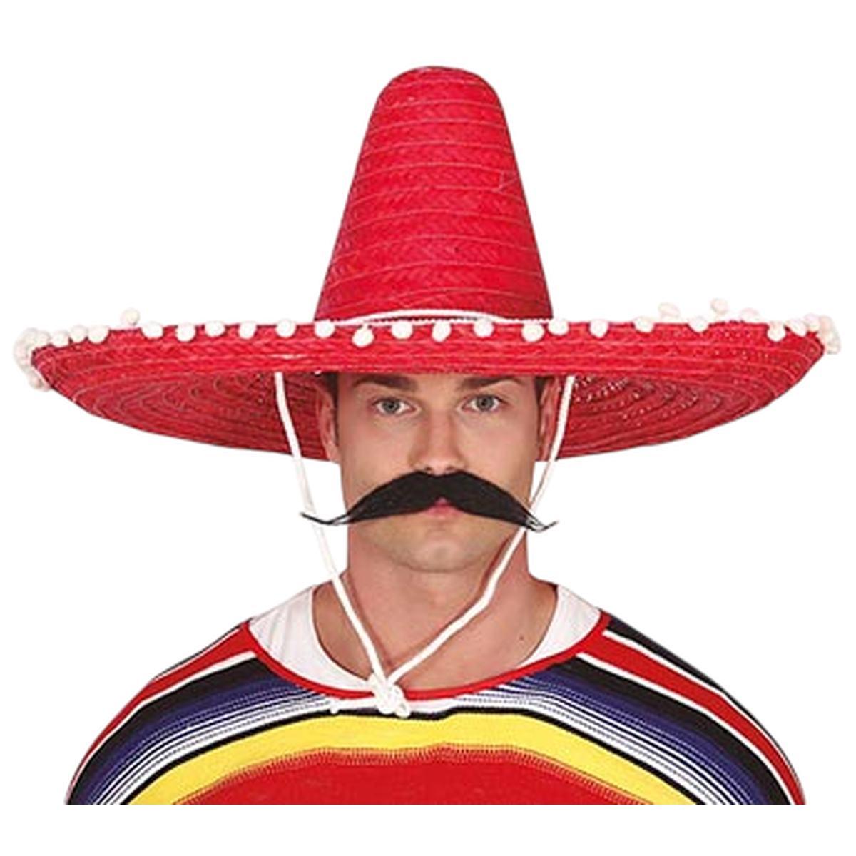 Cappello sombrero paglia rosso