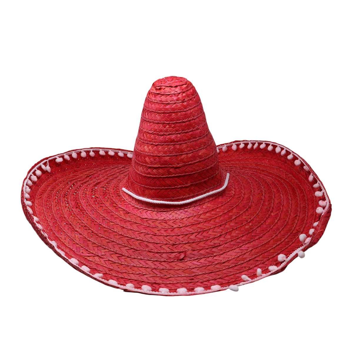 Cappello sombrero paglia rosso