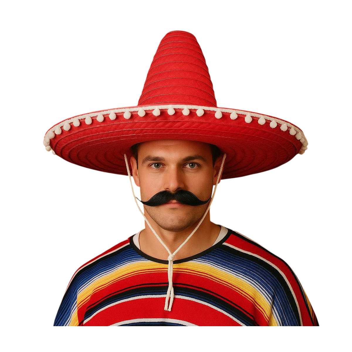 Cappello sombrero paglia rosso