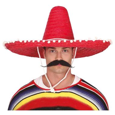 Cappello sombrero paglia rosso