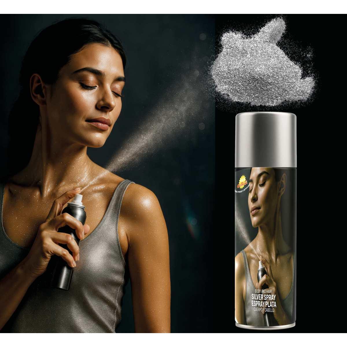 Trucco Spray Corpo Glitter Argento ml.75 |Guirca