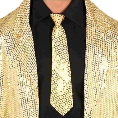 Cravatta in tessuto con paillettes oro