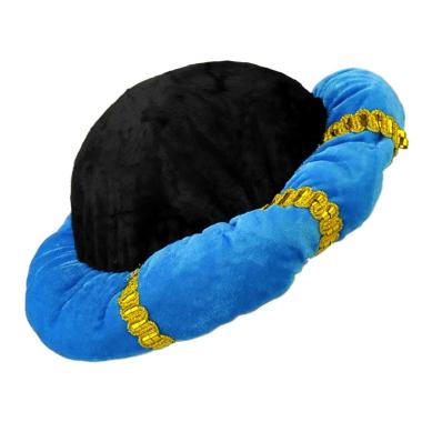 Cappello Arabo Turbante Tessuto Nero e Azzurro