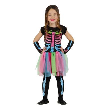 Costume Scheletrina Multicolor Bambina