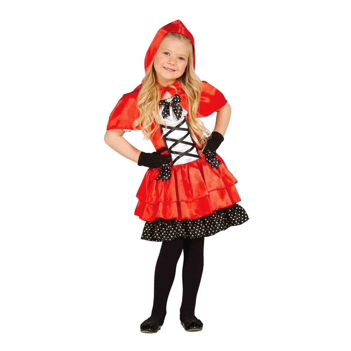 FIESTAS GUIRCA Costume Da Lupo Per Cappuccetto Rosso – Bambina 3-4 Anni (95-105 Cm) Con Mantella E T-shirt