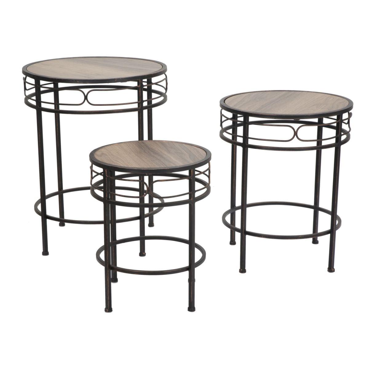 Tavolo Metallo/Legno Essential cm.Ø40xh50 |Mauro Ferretti