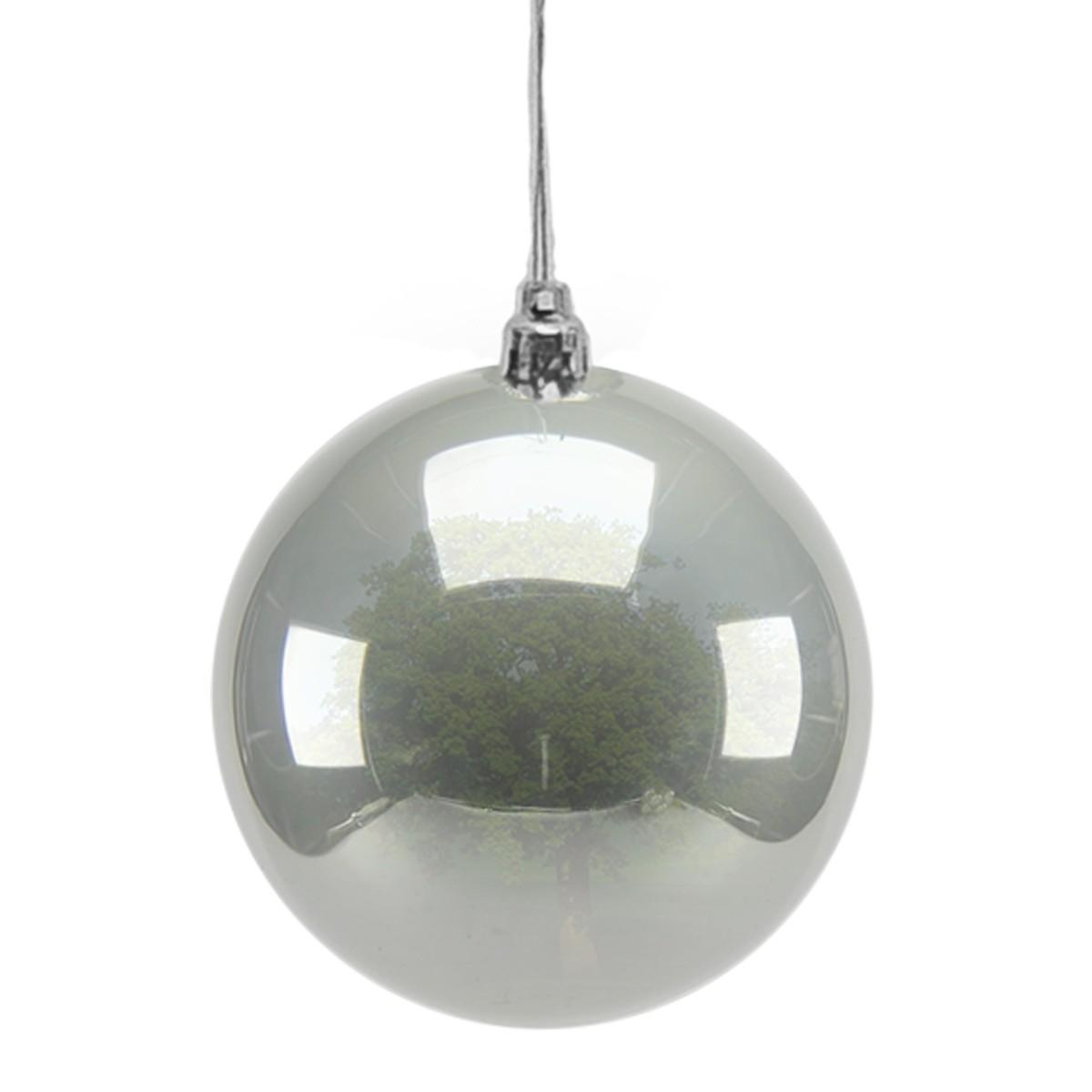 Pallina Natale cm.10 Argento Tubo Set pz.6 |M2 Store