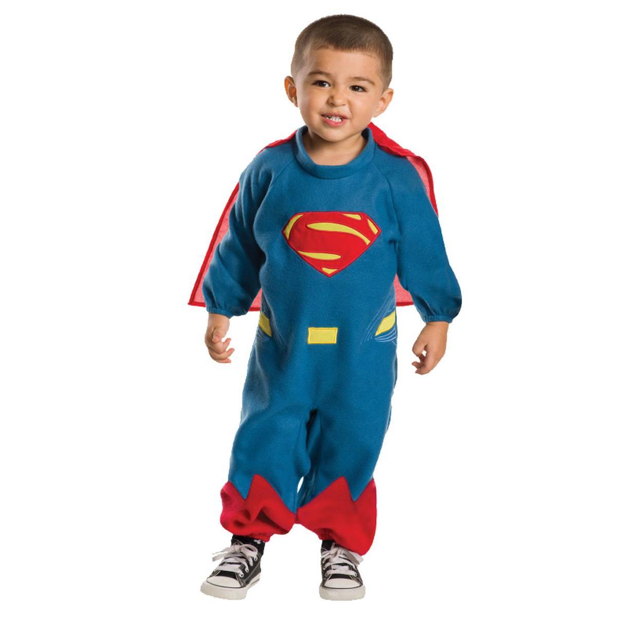 PRESTIGE & DELUXE Vestito Costume Carnevale Super Baby Super Eroe Superman  12 18 Mesi