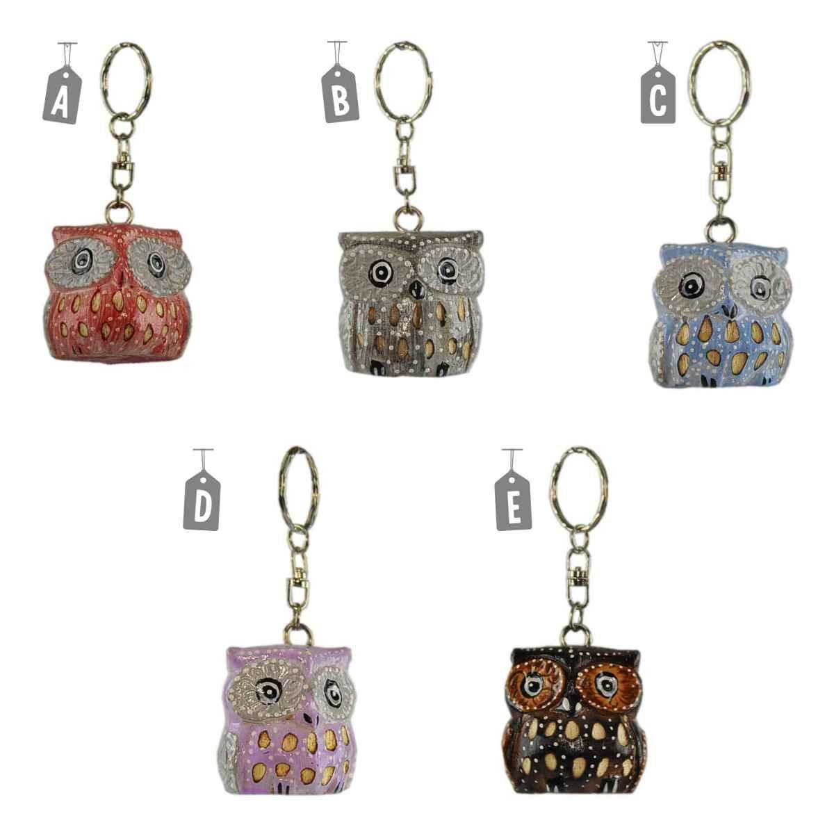 Portachiave Legno Gufi 5 Colori SUA10A | M2 Store