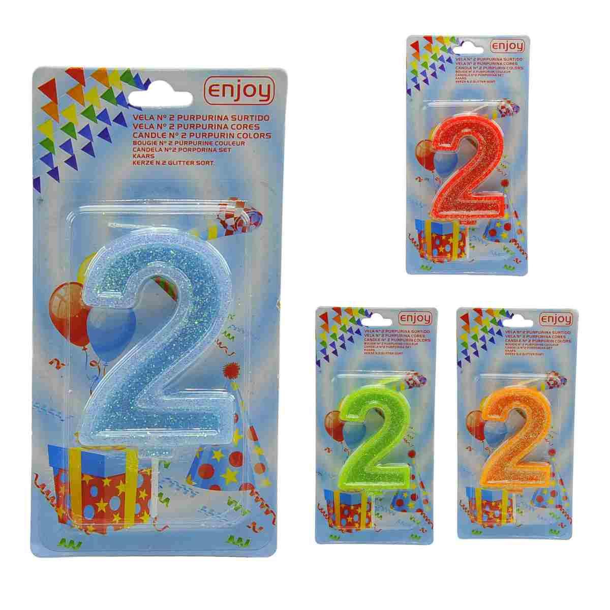 Candelina Compleanno N.2 Porporina 4 Colori |M2 Store