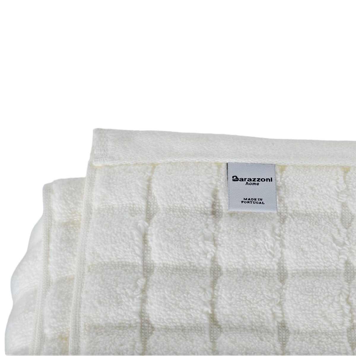 Asciugamano Barazzoni Telo Doccia Onde Bianco Panna cm.90x150
