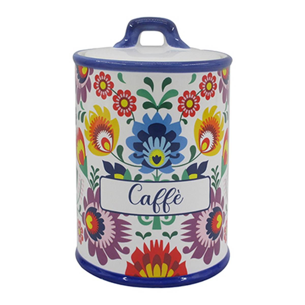 Montemaggi Barattolo Ceramica Stoneware Caff Flora cm.Ø10x16
