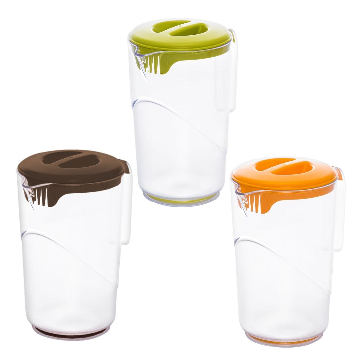 Caraffa PVC Color Lt.1,5 con Tappo Dosatore 3 Colori Assortiti | H&H