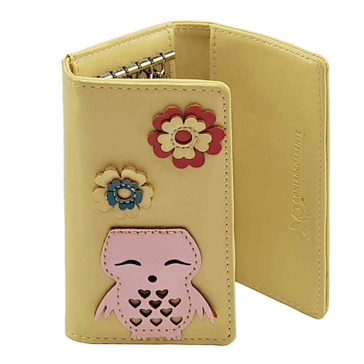 Portachiave Ecopelle Beige 6 Ganci cm.7,5x12,5 | Controcorrente