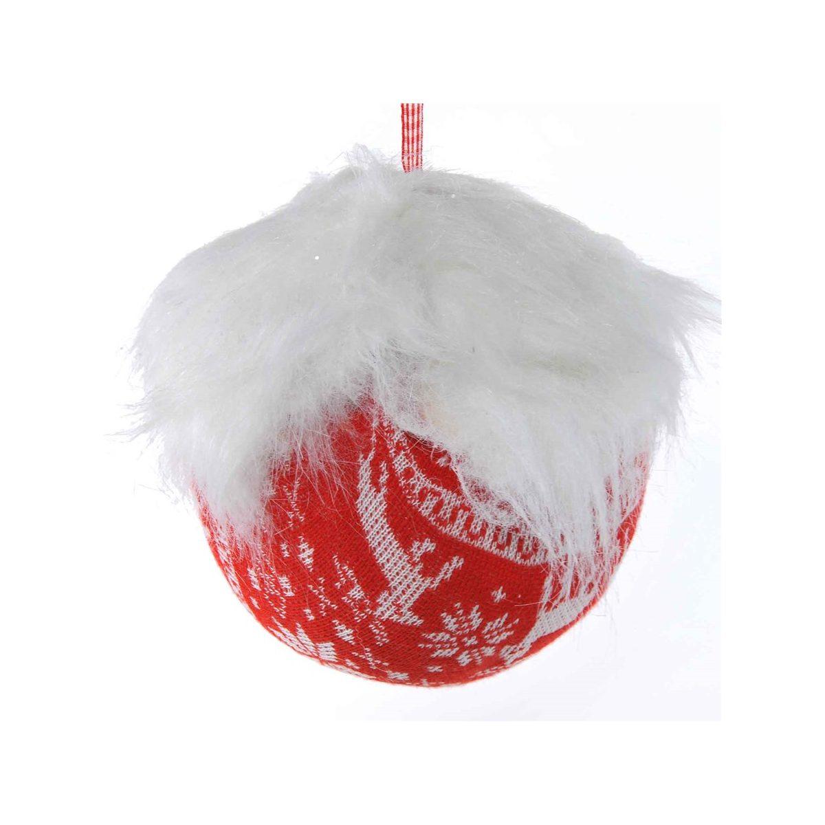 Pallina Natale cm.15 in Tessuto Pelliccia Bianca |M2 Store