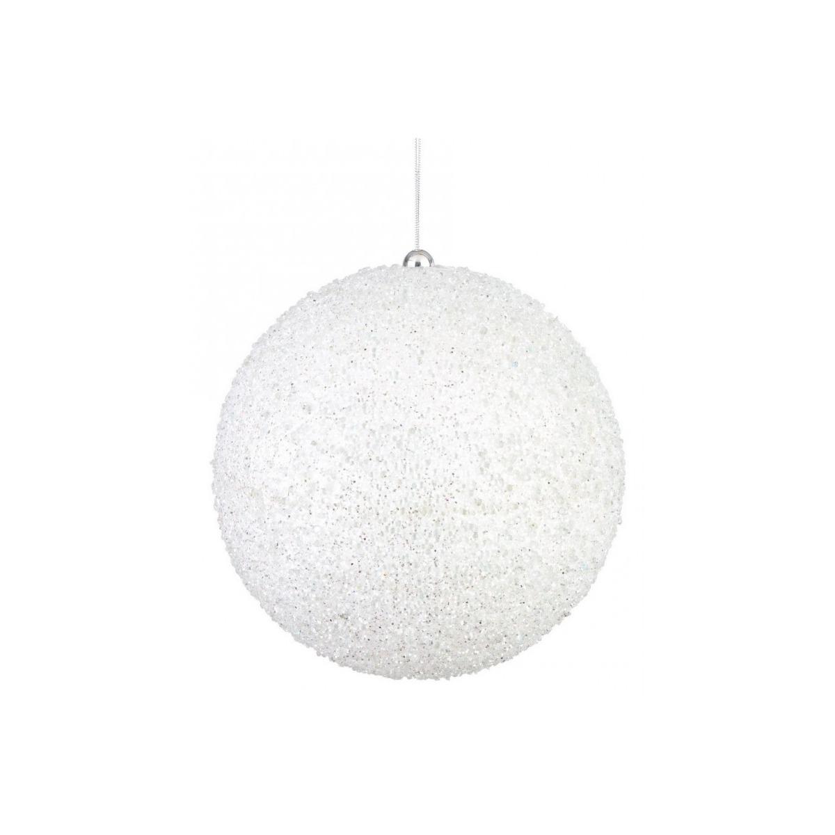 Pallina Natale cm.20 Bianco con Glitter |Bizzotto
