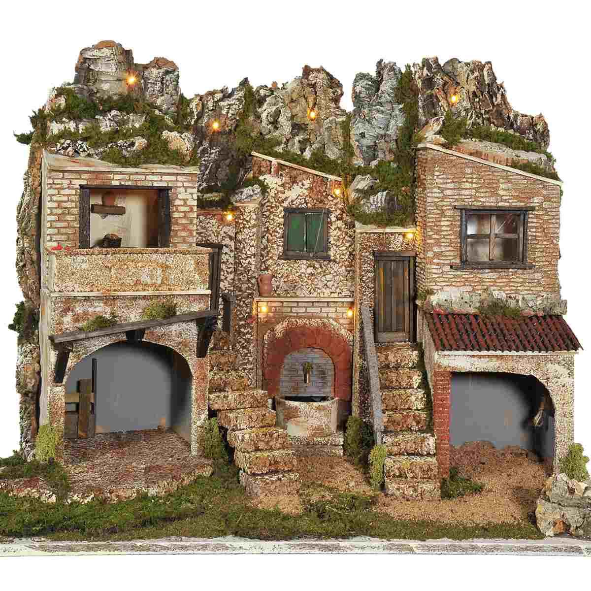 Paesaggio con Luci Fontana cm.77x57xH60 PR13 | Arte del Presepe