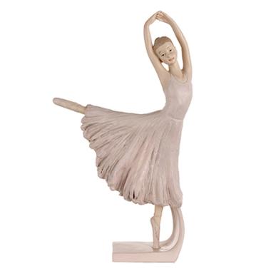 Statua Ballerina Resina con Tutu Tortora cm.24