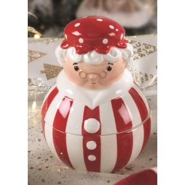 Barattolo Natale Ceramica con Babba Natale cm.14