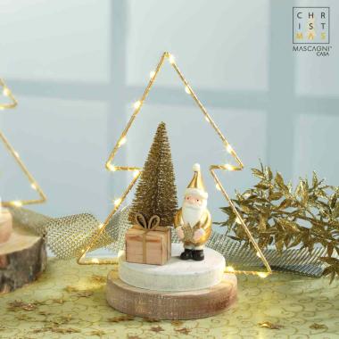 Decorazione Albero con Luci Led e Babbo Natale cm.23