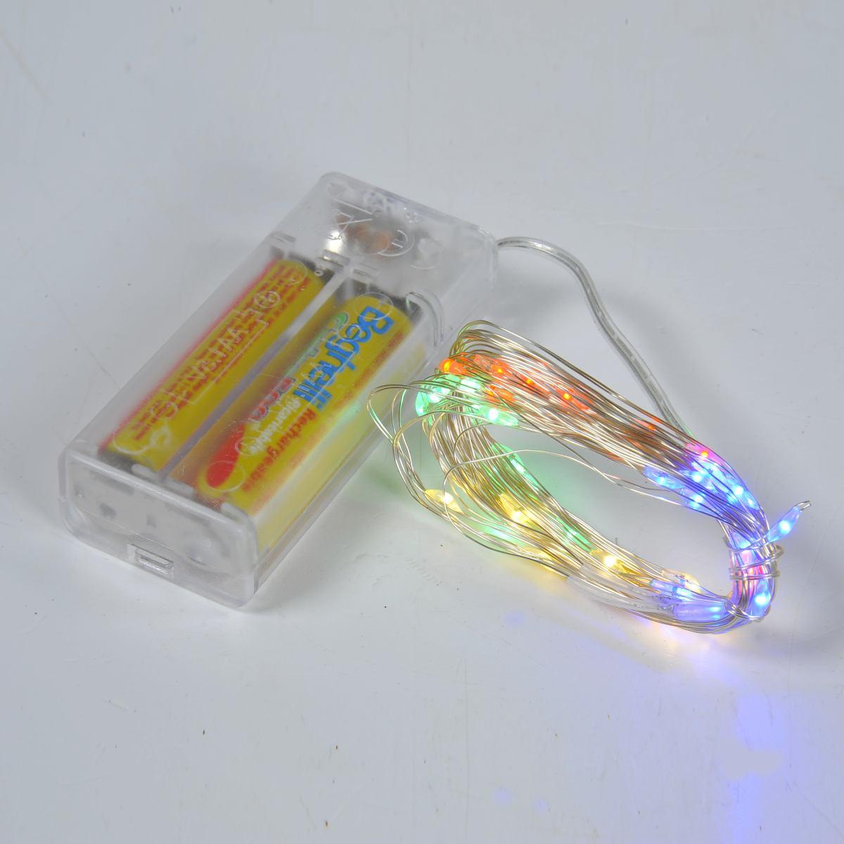 Luci Natale Esterno Batteria LED 40 Micro Multicolor mt.4 |Vacchetti