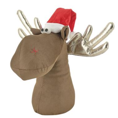 Fermaporta Renna Tessuto con Cappello Natale cm.32x21x33