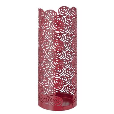 Porta Bicchieri Metallo Rose Rosse cm.8x8x20