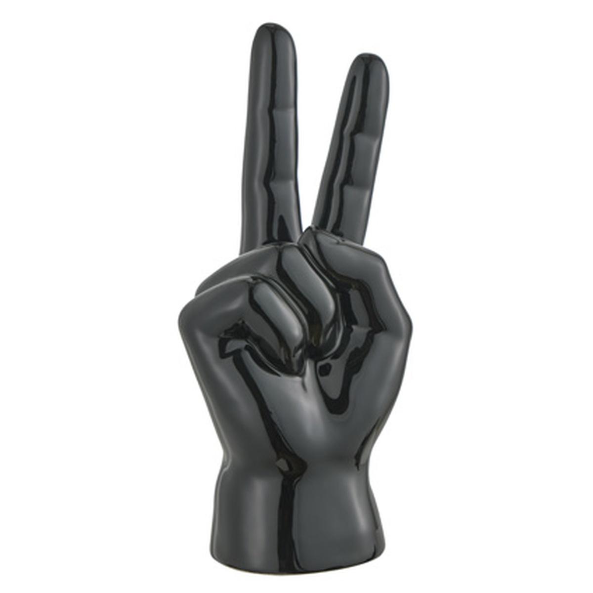 Mano Ceramica Nera Segno Vittoria cm.10x7x23 | Montemaggi