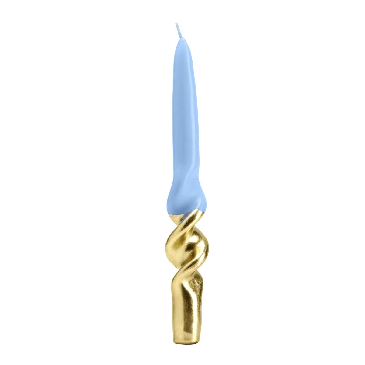 Candela cm.22 Tortiglione Oro/Blu Set pz.4 |Fade