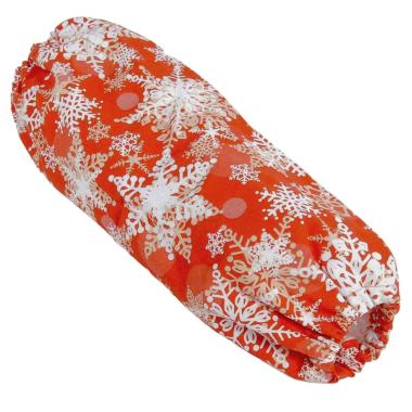 Porta Sacchetti Tessuto Rosso con Fiocchi Neve cm.21x42
