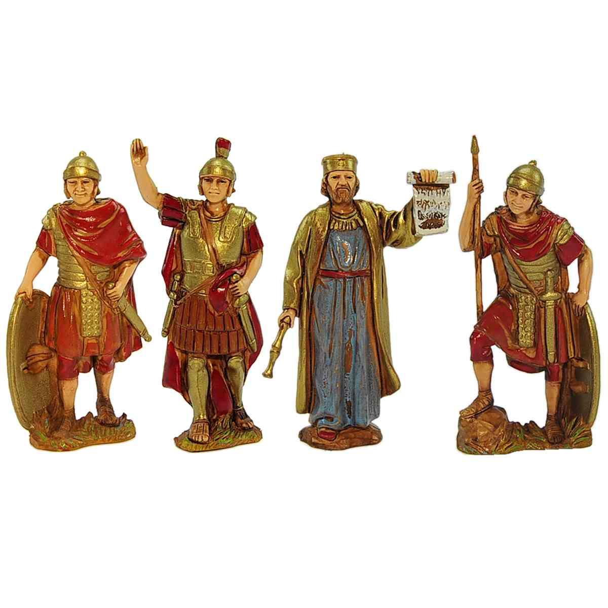 Statua cm.8 Soldati Romani con Re Erode Set pz.4 |Moranduzzo