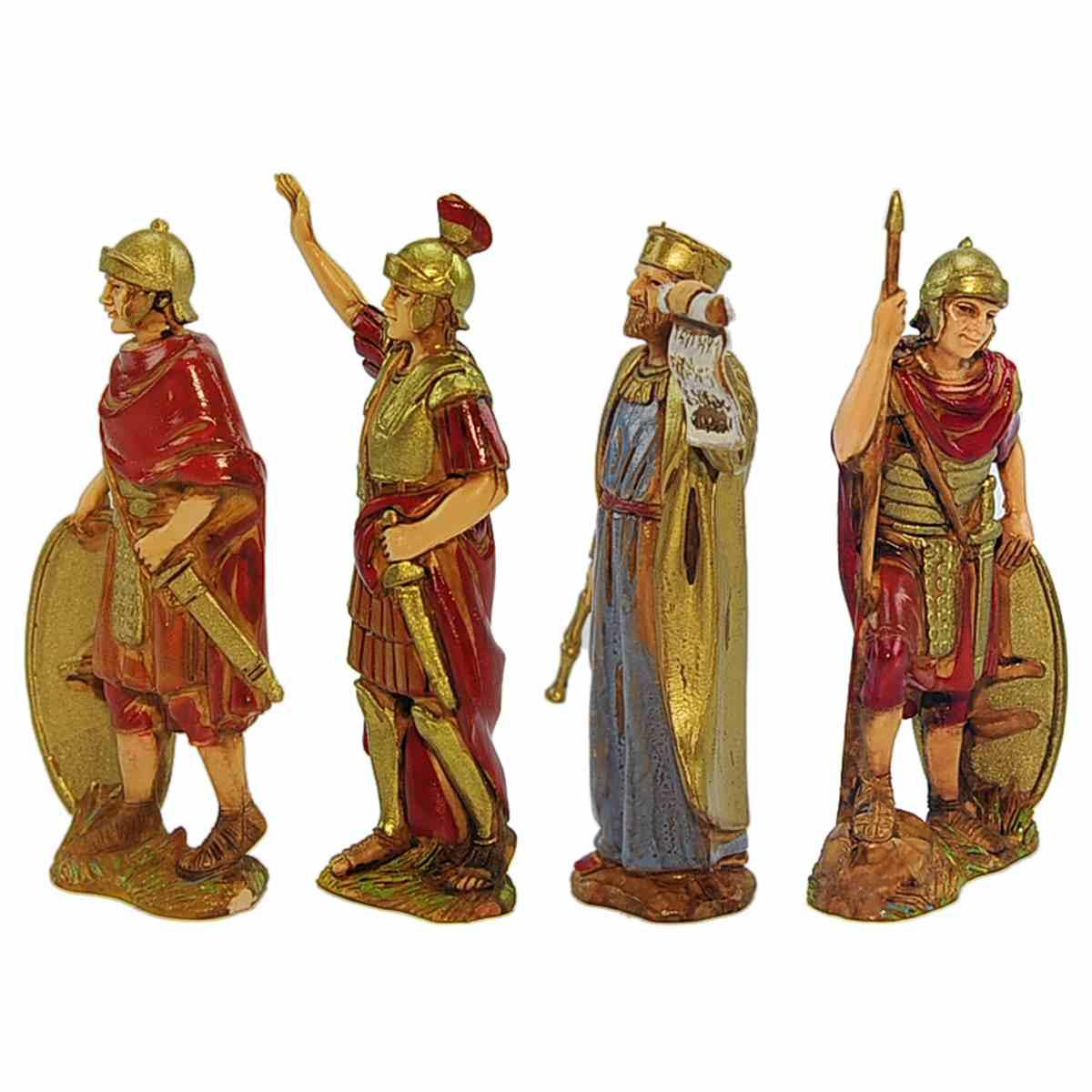 Statua cm.8 Soldati Romani con Re Erode Set pz.4 |Moranduzzo