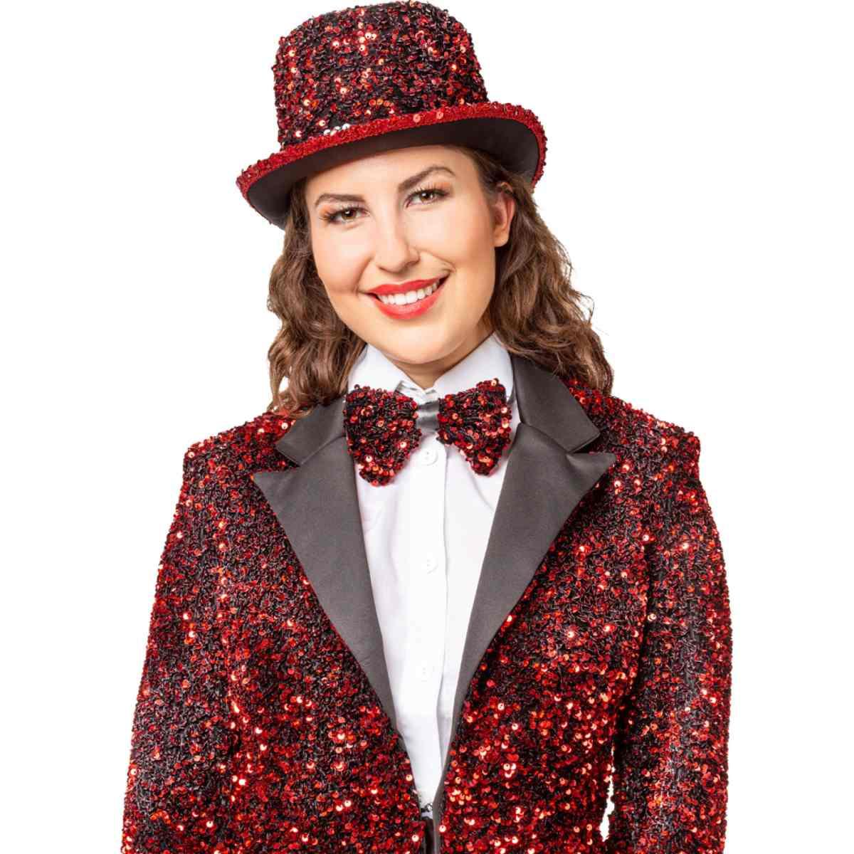 Papillon Paillettes Rosso |Orlob