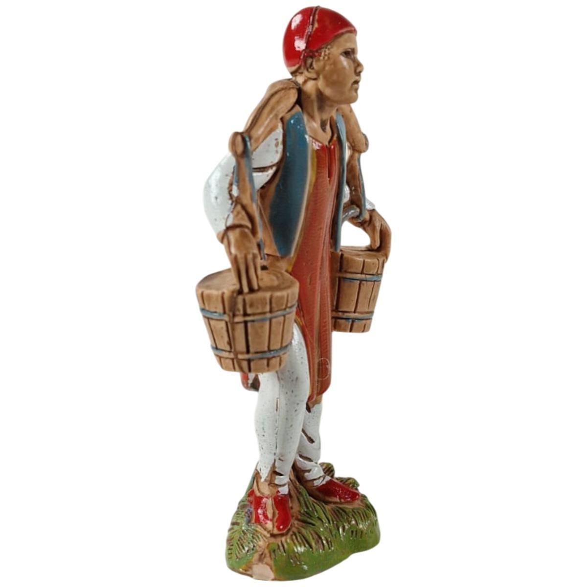 Statua cm.10 Acquaiolo con 2 Secchi a Tracolla | Moranduzzo