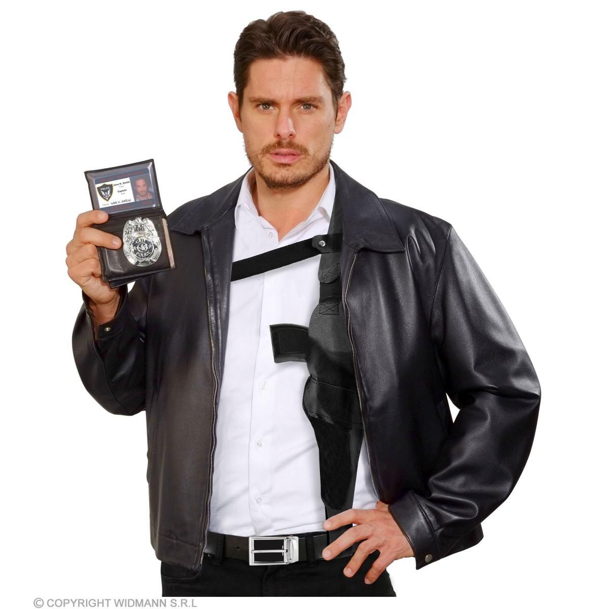 Cintura Fondina Pistola da Spalla Pvc Nera |Widmann