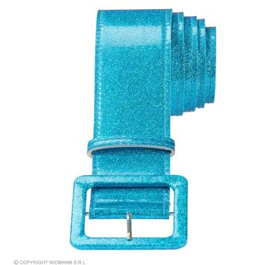 Cintura Azzurra Glitterata con Fibbia